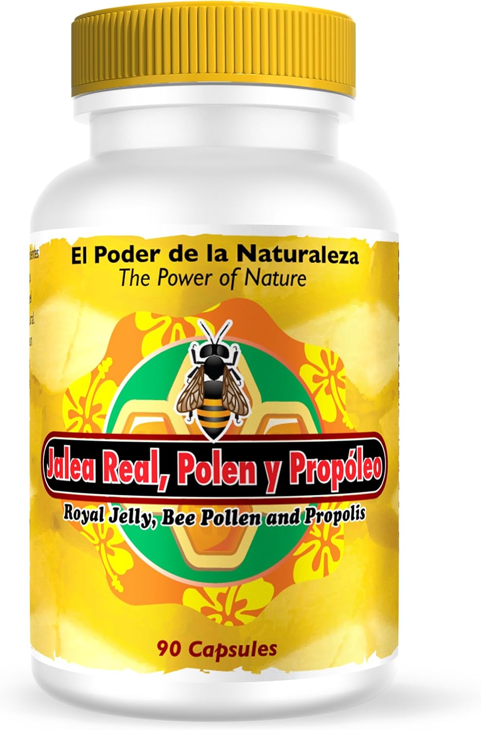 Nutrisalud Triple Action Capsules: Royal Jelly, Pollen, and Propolis. High Potency Rejuvenating Tonic. Set of 2 Bottles with 90 Capsules Each.