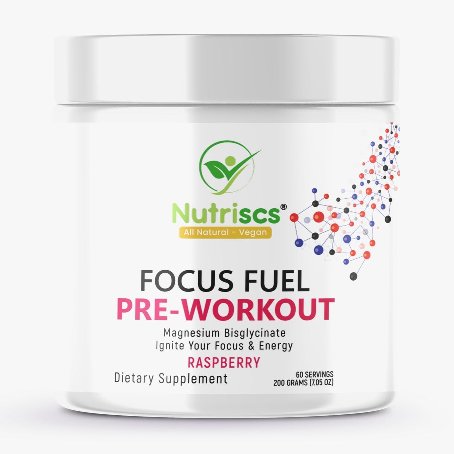 Nutriscs Pre-Workout Powder 200g - Boost Strength, Energy, and Mental Focus - 60 Servings for Men & Women - Bodybuilders' Peak Performance Solution