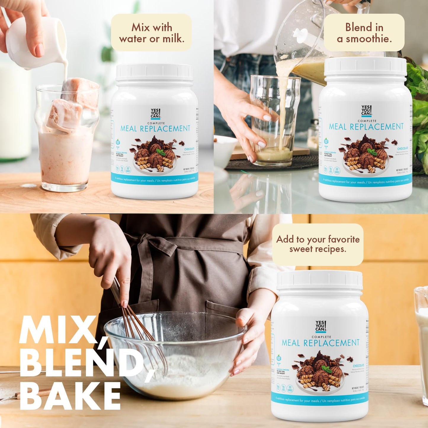 Nutritious Meal Replacement Shake - 15 Servings, 20g Protein, No Added Sugars - Chocolate Flavor with 21 Vitamins & Minerals