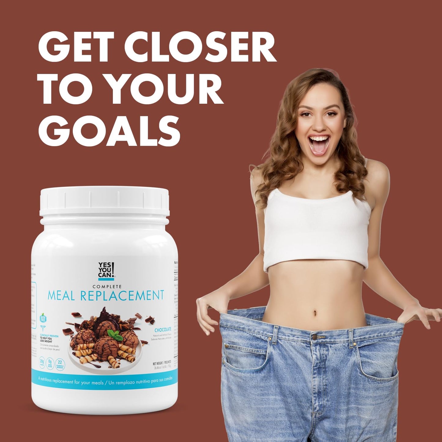 Nutritious Meal Replacement Shake - 15 Servings, 20g Protein, No Added Sugars - Chocolate Flavor with 21 Vitamins & Minerals