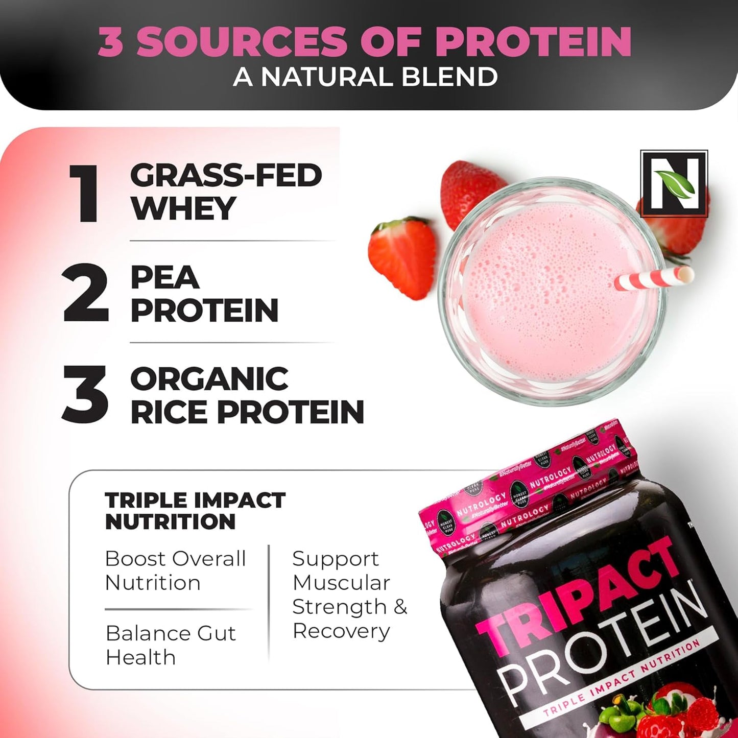 Nutrology TRIPACT Protein Powder Superfood Bundle: Superberry Meal Replacement Shake & Chocolate Greens Powder (70 Servings)