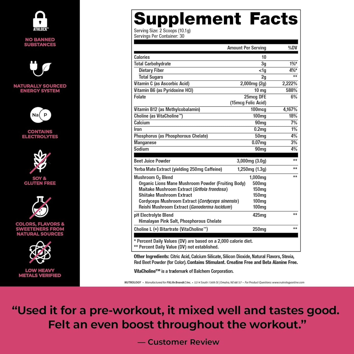 Nutrology TRIPACT Vanilla Latte Cinnamon Protein Powder & Beet Natural O2 Passion Fruit Pre Workout Bundle