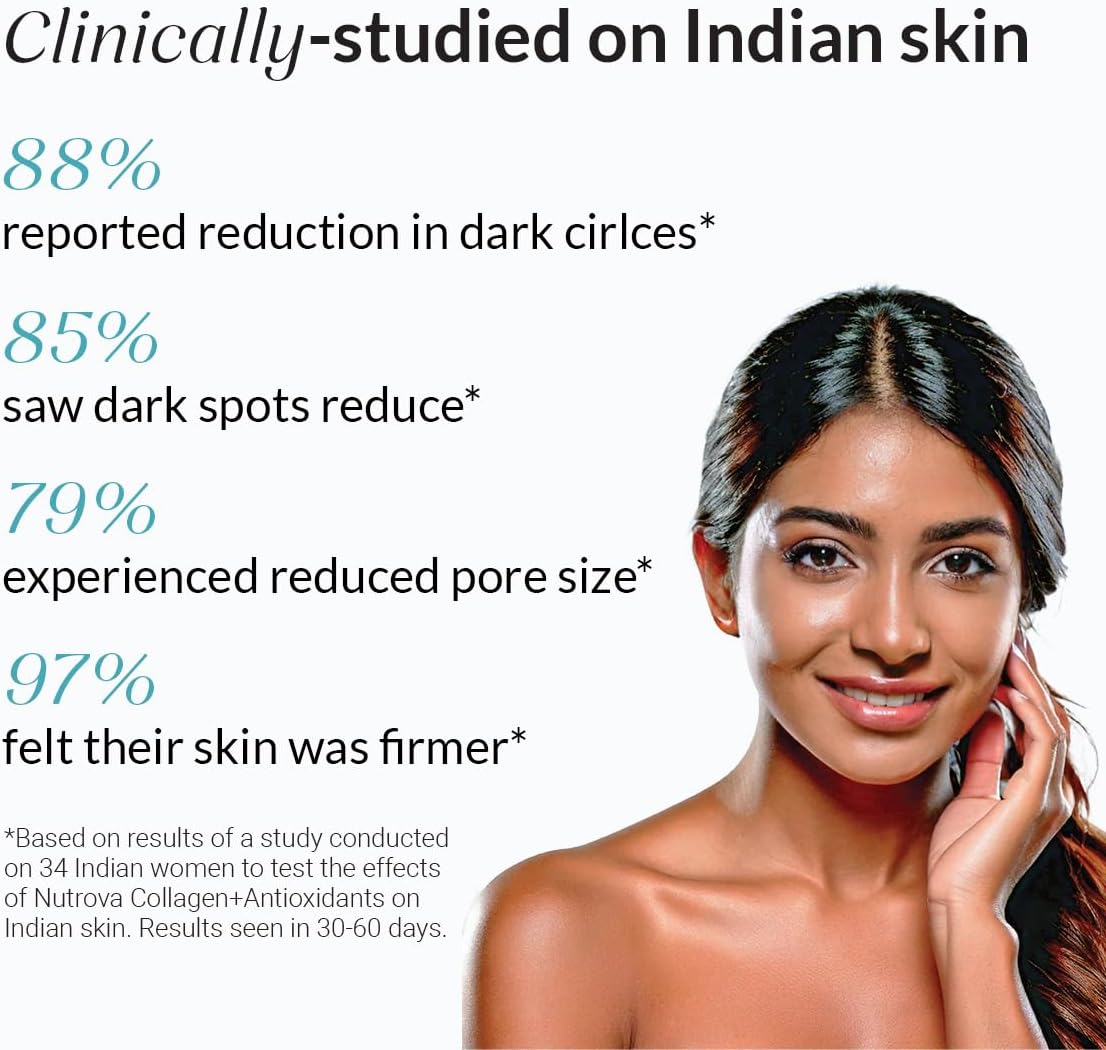 NUTROVA Collagen and Antioxidants Supplement for Skin Health and Aging Defense