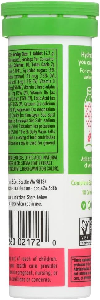 Nuun Vitamins: Strawberry Melon Hydration Supplement - 3 Tubes, 12 Tabs Each for Daily Use