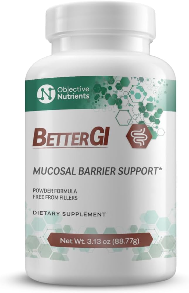 Objective Nutrients BetterGI Mucosal Barrier Support Supplement with SBI & N-Acetyl-Glucosamine for Gut Repair & Protection - 3.13 oz, 75 Servings