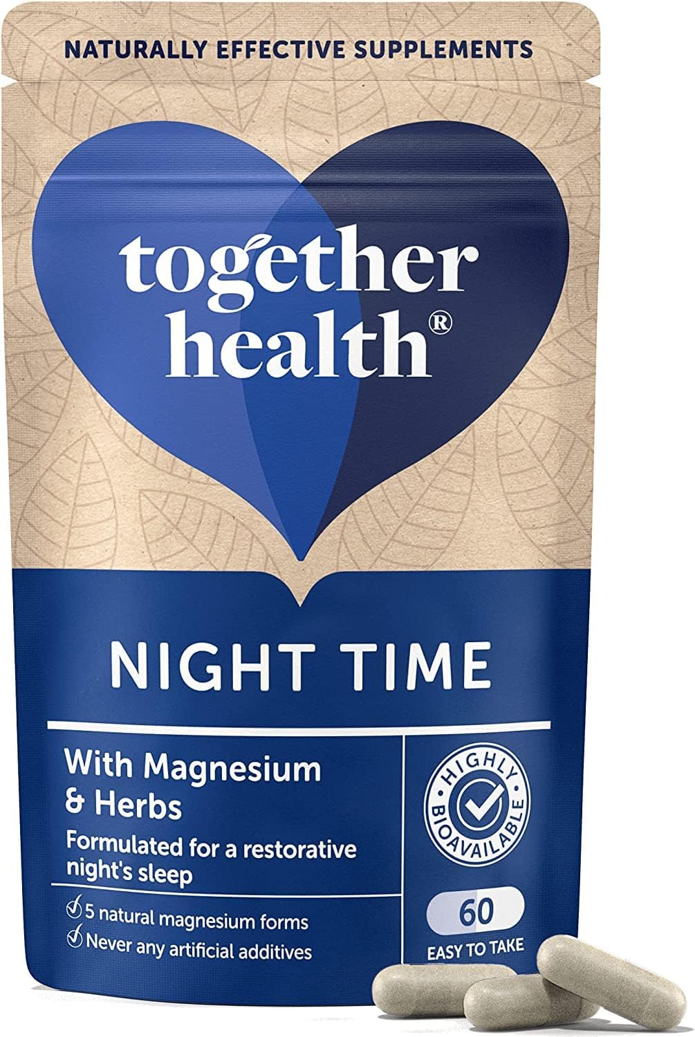 Oceanpure Night Time Magnesium Complex - 60 Capsules for Restful Sleep and Relaxation