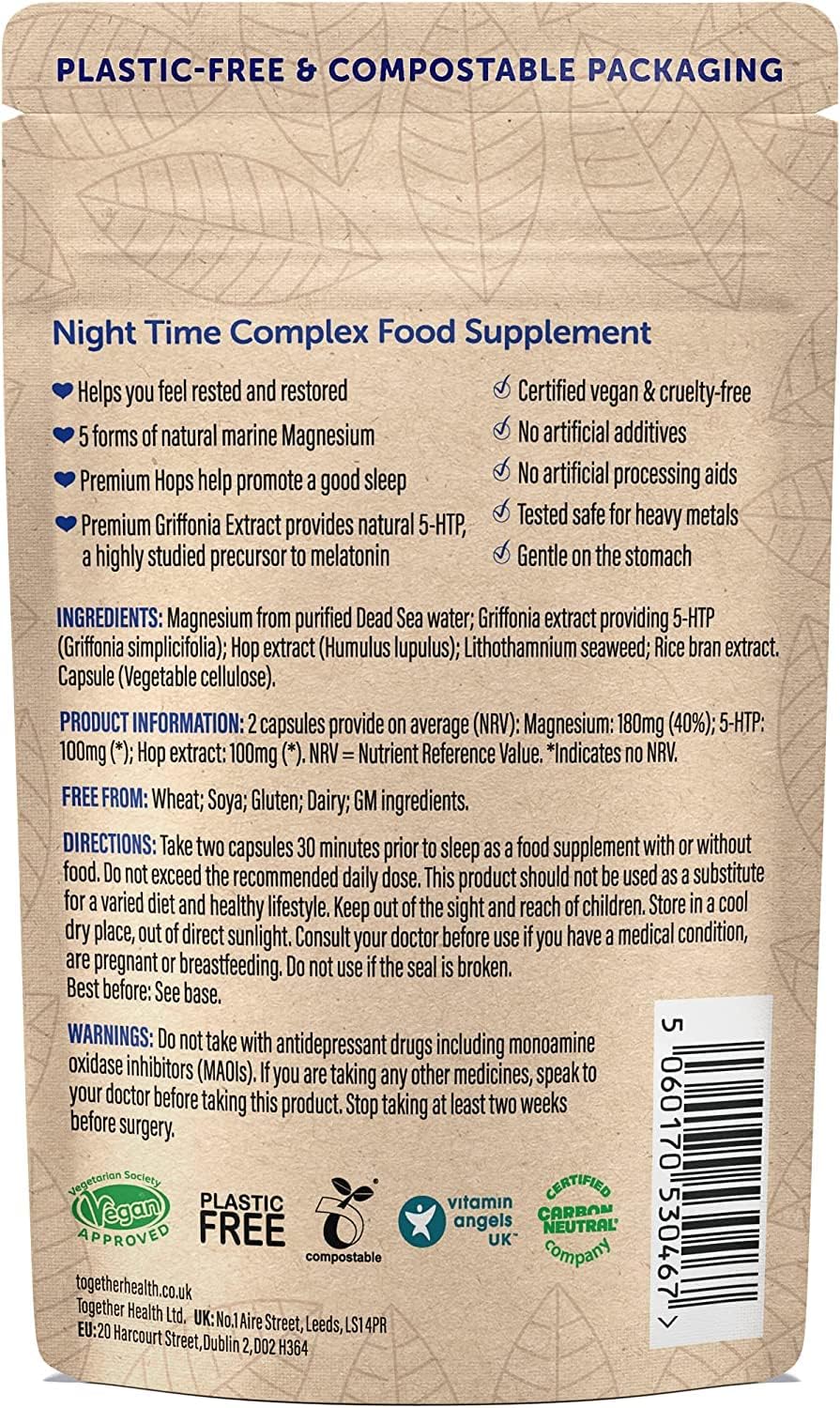 Oceanpure Night Time Magnesium Complex - 60 Capsules for Restful Sleep and Relaxation