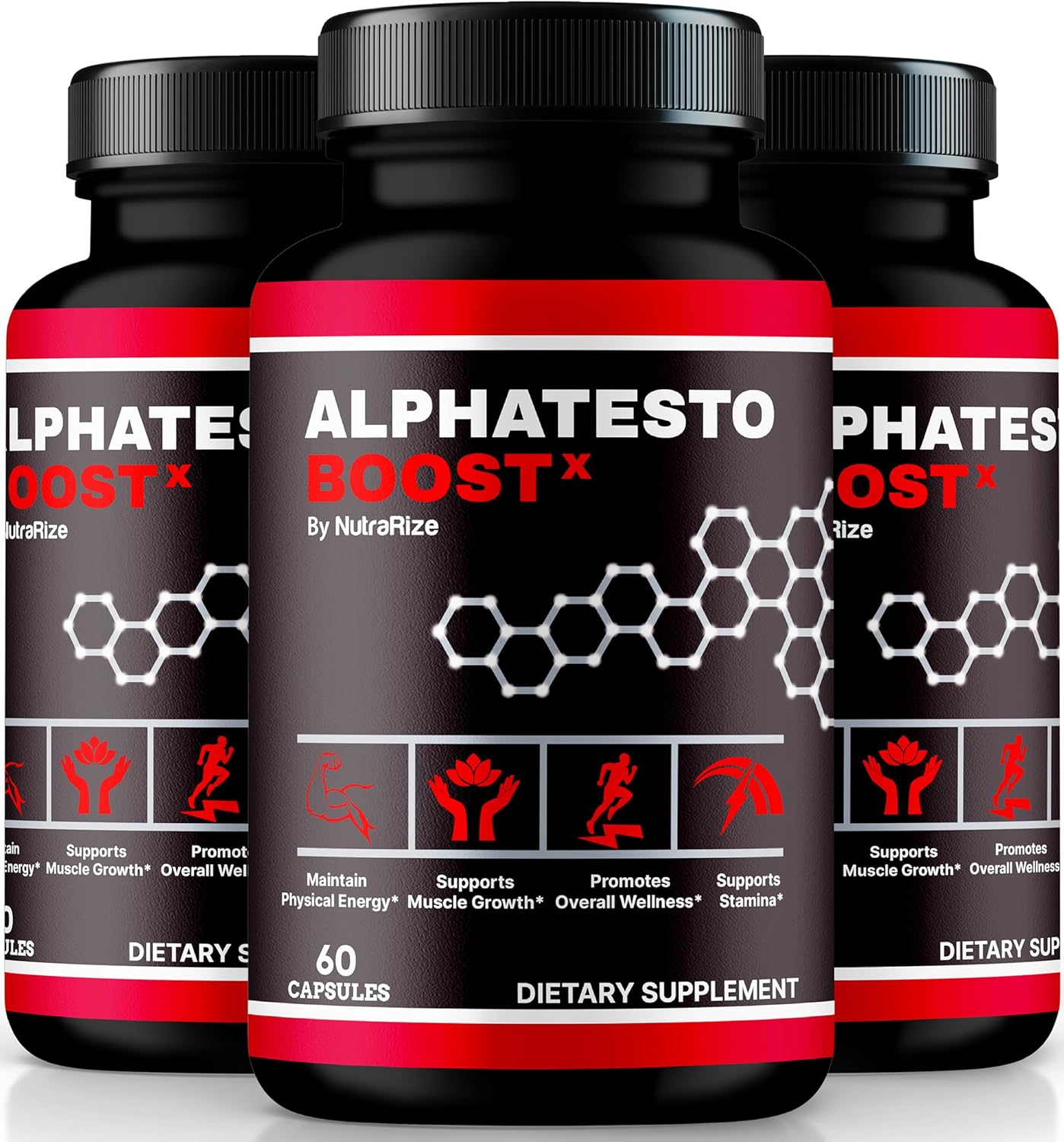 Official Alpha Testo Boost X Pills (3 Pack) - All-Natural Formula for Muscle Health, Daily Nutrition & Performance - Vitamins, 180 Capsules