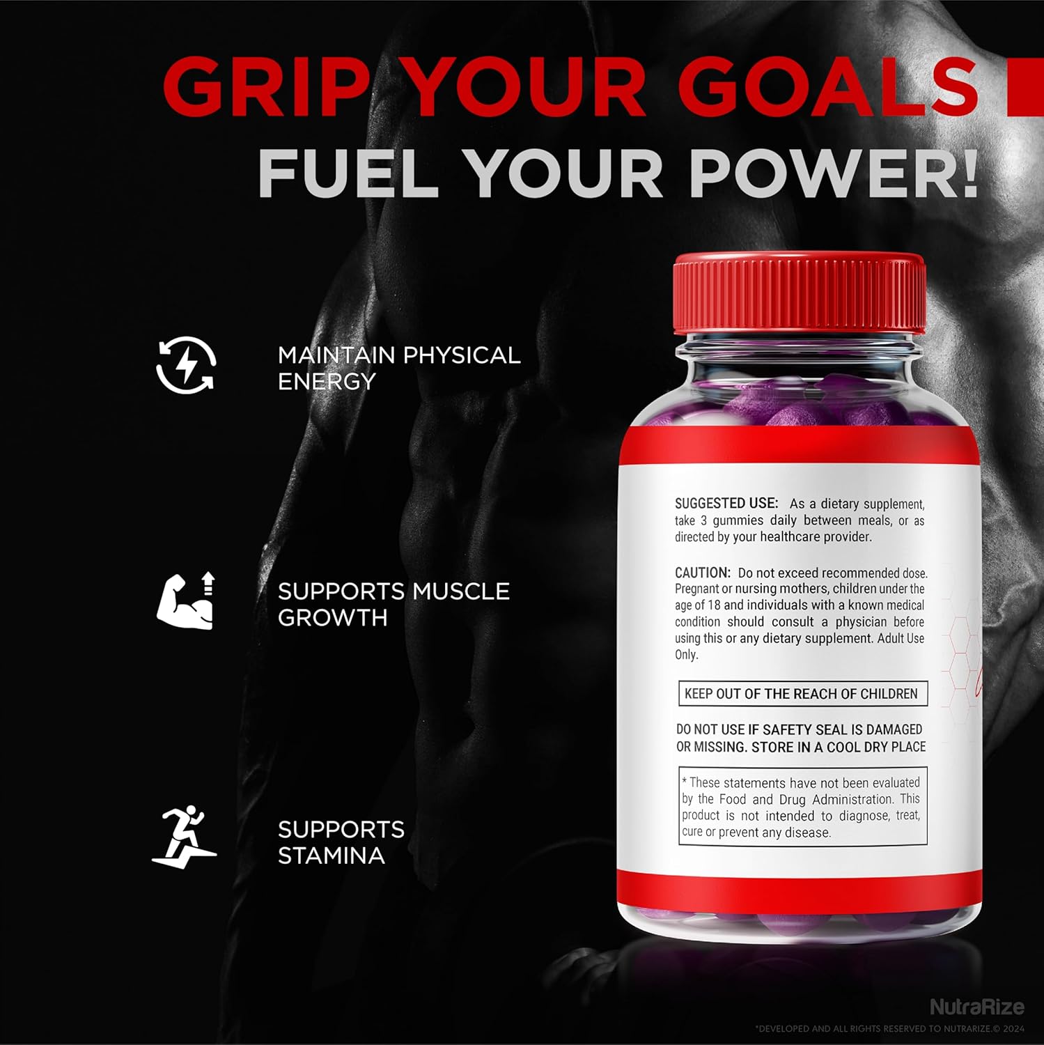 Official NutraRize Deep Water Ultimate Male Gummies (3 Pack) - Premium Essentials for Men, Performance Boost (180 Gummies)