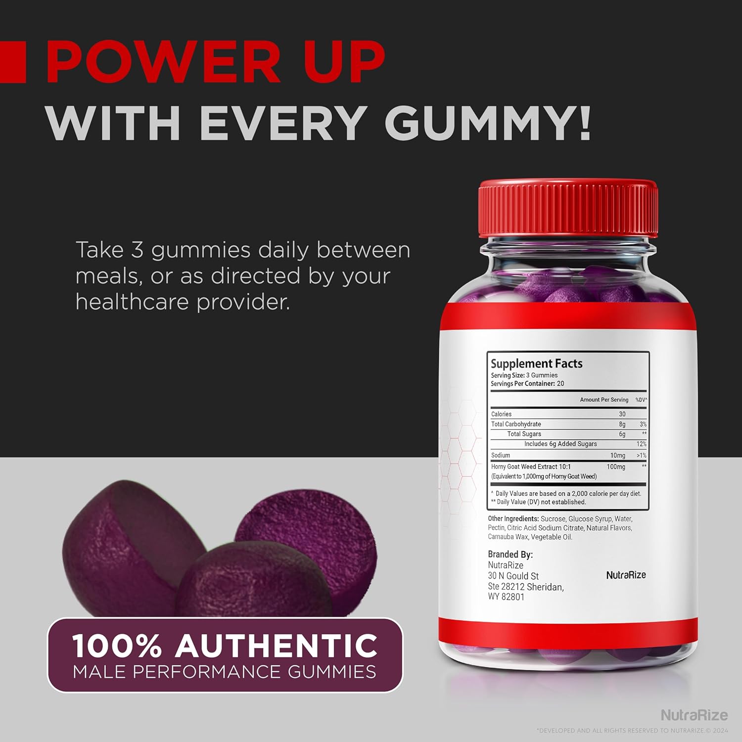 Official NutraRize Deep Water Ultimate Male Gummies (3 Pack) - Premium Essentials for Men, Performance Boost (180 Gummies)