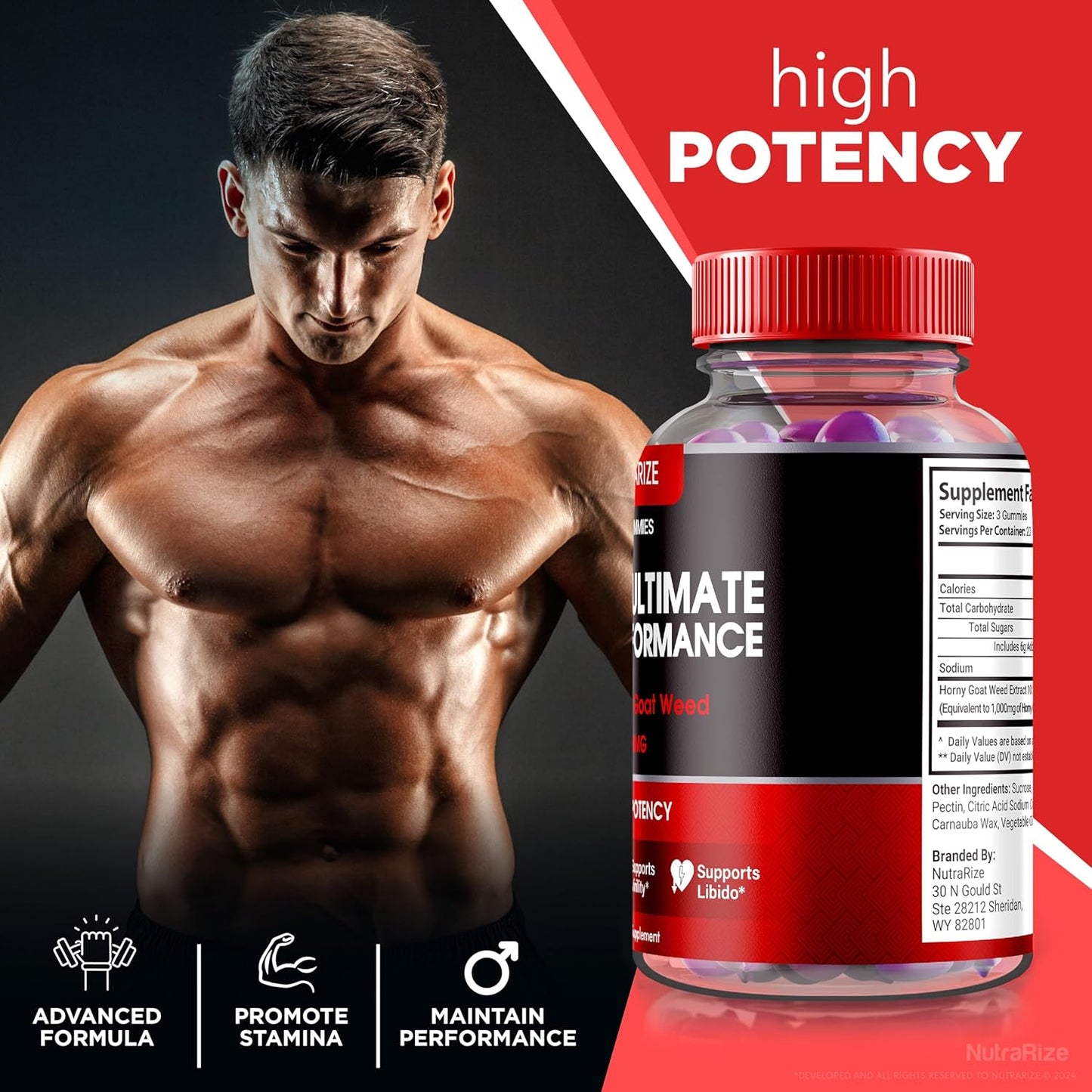 Official PrimalUltimate Performance Supplement (3 Pack) - Premium Gummies for Confidence, Official Prime Ultimate Reviews (180 Gummies)
