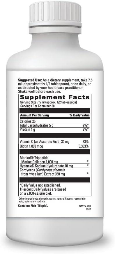 O'Lana Essential LLC Marine Liquid Collagen Supplement with Morikol Tripeptide - 1,000mg for Healthy Skin, Hair, Nails, and Joint Support