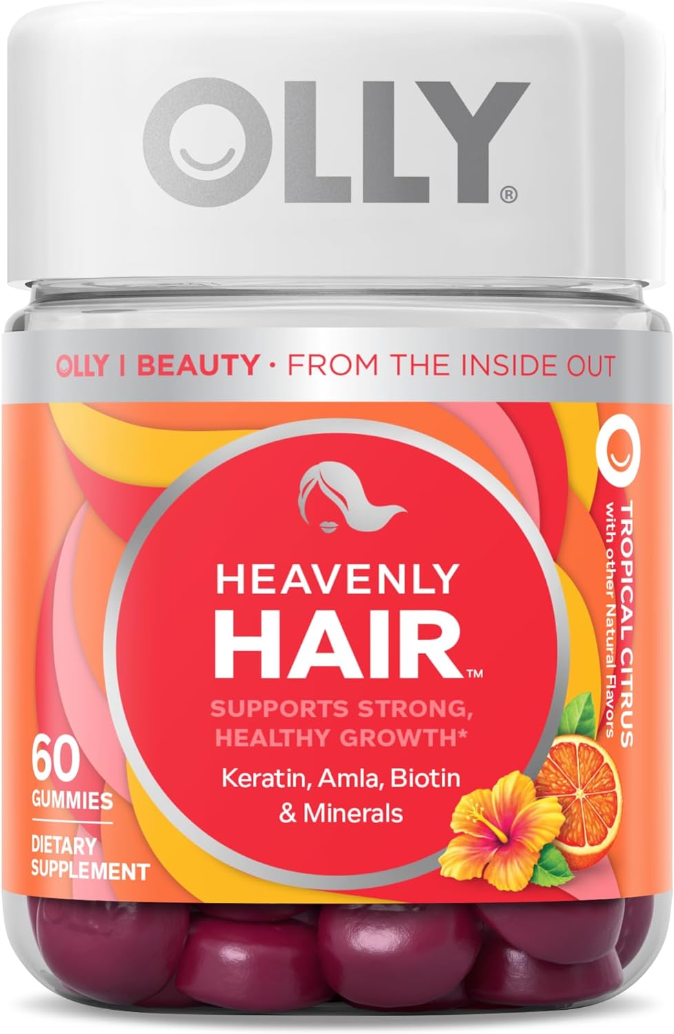 OLLY Multi + Probiotic Adult Multivitamin Gummy with Heavenly Hair Support - 30 Day Supply
