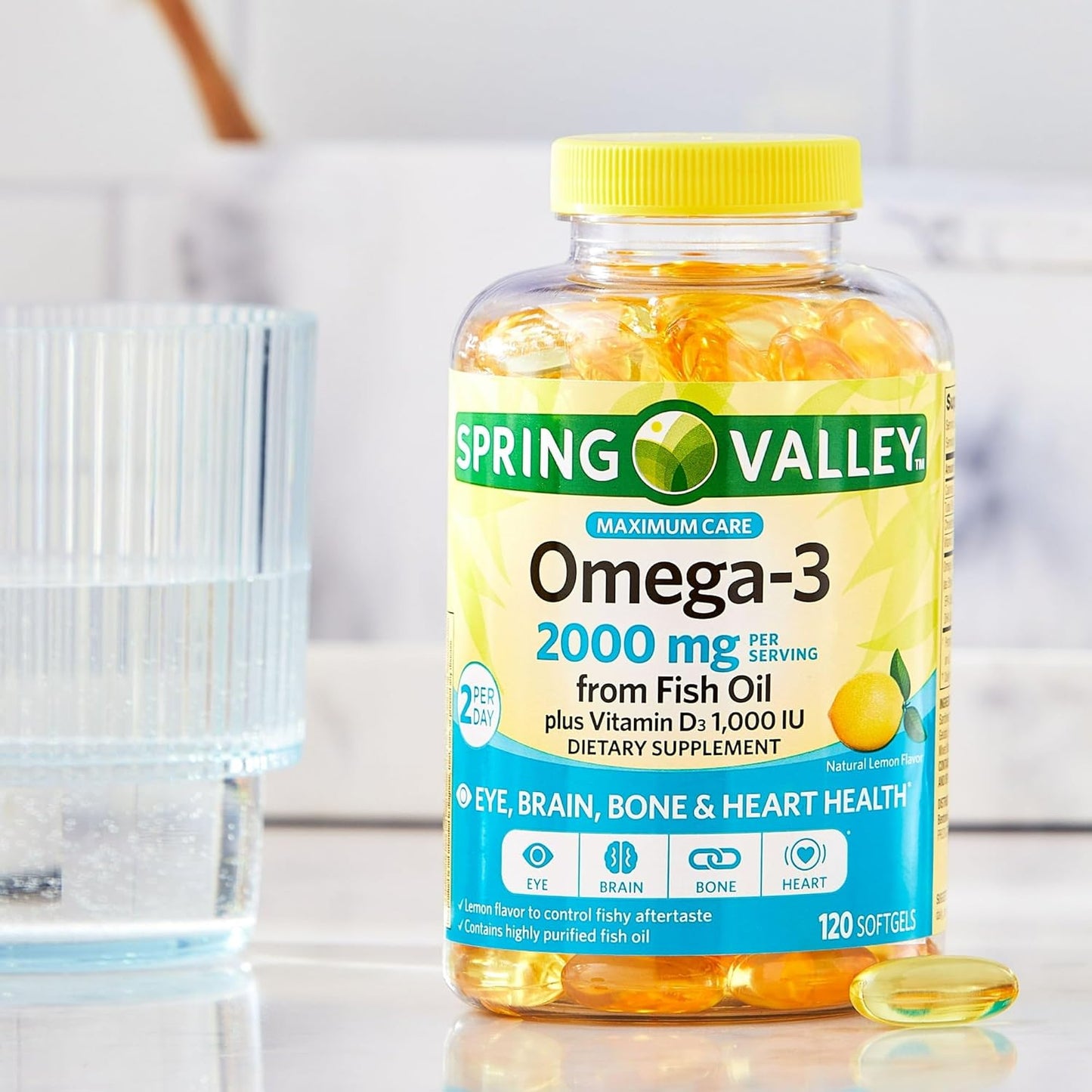 Omega 3 Fish Oil Softgels - 2000mg, Pack of 1, 120 Count by Fusion Shop Store