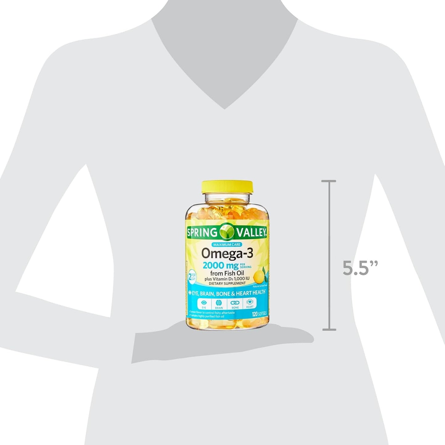 Omega 3 Fish Oil Softgels - 2000mg, Pack of 1, 120 Count by Fusion Shop Store