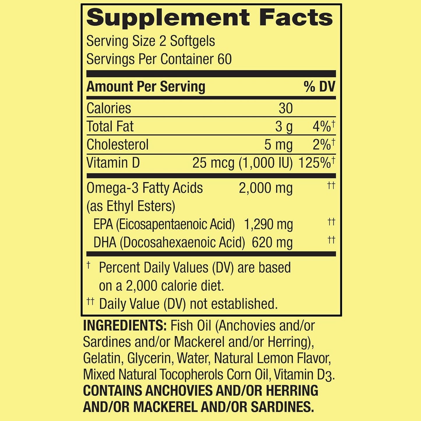 Omega 3 Fish Oil Softgels - 2000mg, Pack of 1, 120 Count by Fusion Shop Store