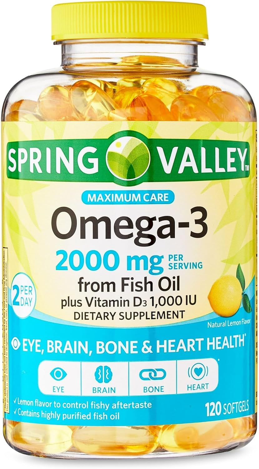 Omega 3 Fish Oil Softgels - 2000mg, Pack of 1, 120 Count by Fusion Shop Store