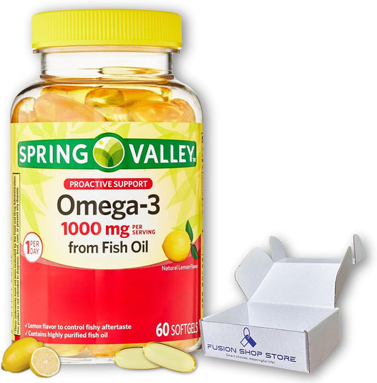 Omega-3 Fish Oil Softgels 1000mg (60 Count) - Fusion Shop Store