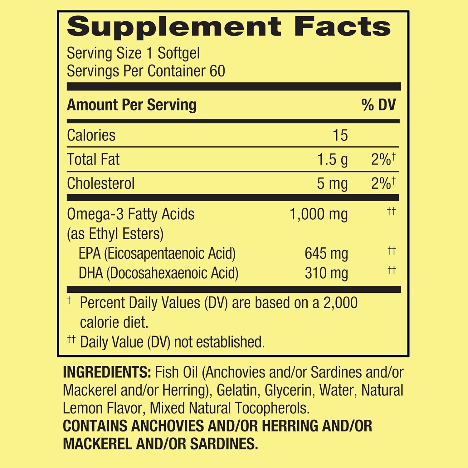 Omega-3 Fish Oil Softgels 1000mg (60 Count) - Fusion Shop Store