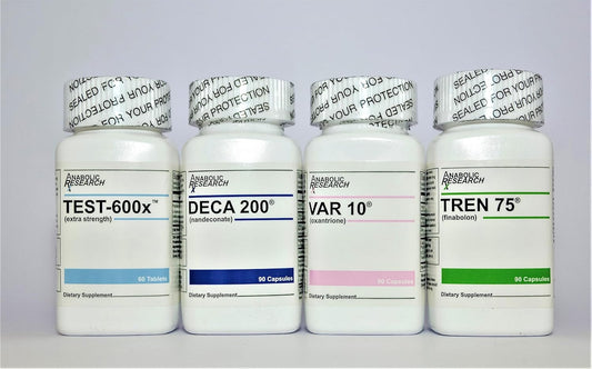 One Month Supply Anabolic Research Power Stack Test Support System with Test-600x, Deca 200, VAR 10, and Tren 75