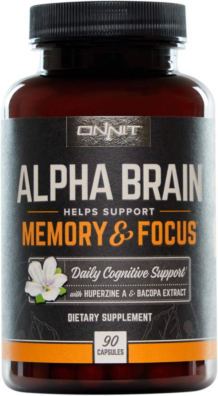 Onnit Nootropic and Sports Nutrition Bundle - Alpha Brain (90ct) and Grass Fed Vanilla Whey Protein