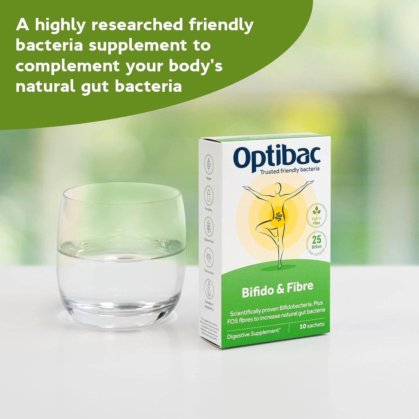 OptiBac Probiotics Bifidobacteria & Fibre - 30 Sachets for Gut Health