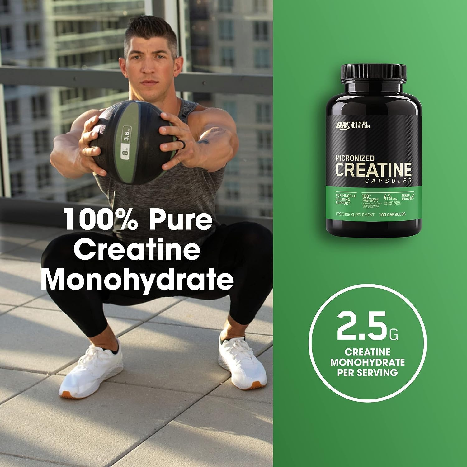Optimum Nutrition Creatine Monohydrate and HMB Capsules Bundle for Muscle Support and Recovery