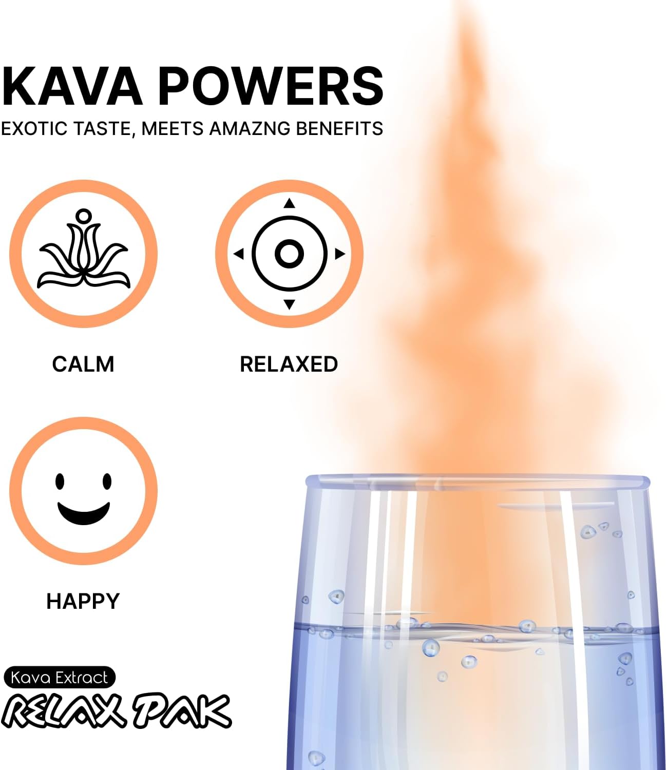 Orange Dreamsicle Kava Extract Powder Packets - Mitra9 RelaxPak for Calm & Clarity | Mood Enhancer | Plant Based Single-Serving Sticks (30)