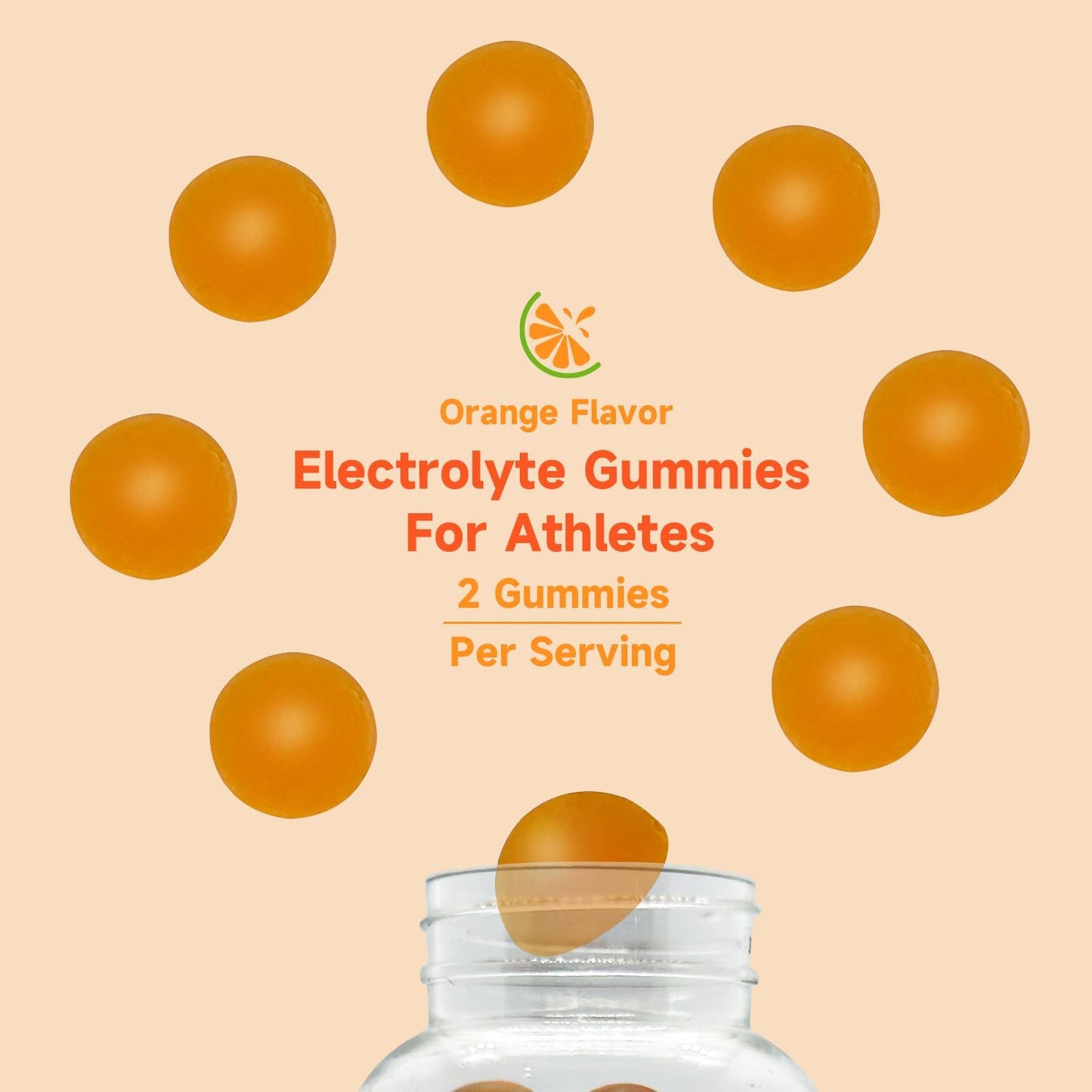 Orange Flavored POLLOCK Electrolyte Gummies - 60 Count for Enhanced Endurance & Muscle Cramp Prevention, 2 Gummies per Serving