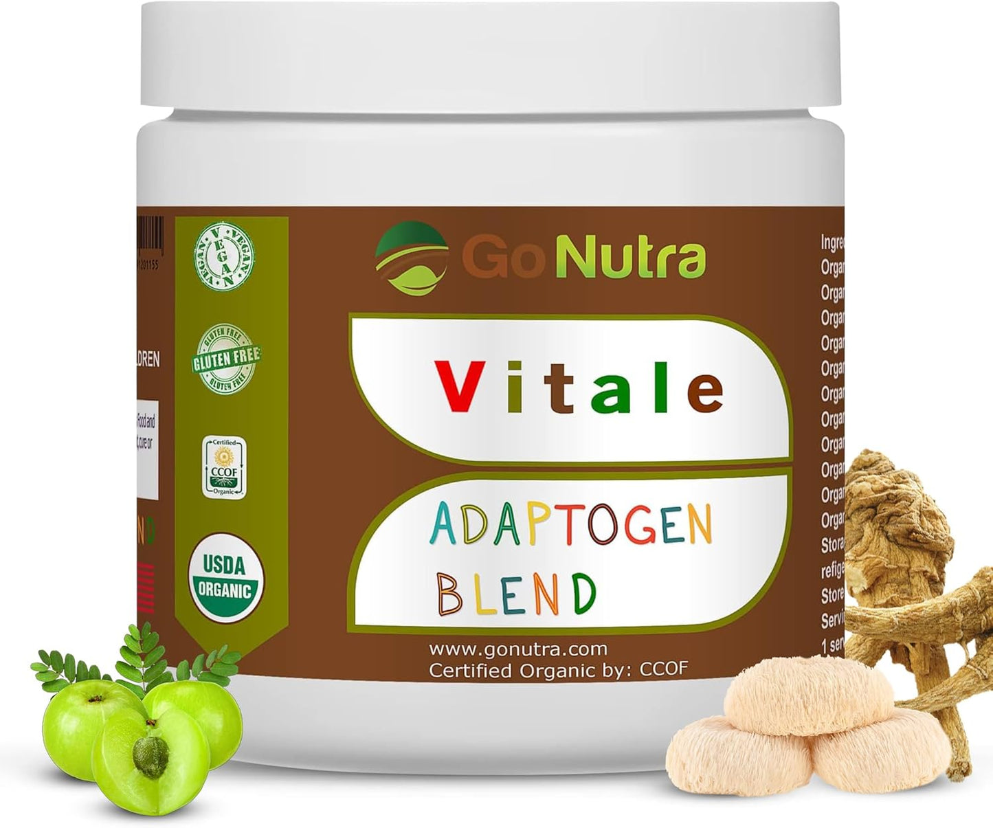 Organic Adaptogen Blend Superfood Powder with Maca, Ashwagandha, Ginseng, Rhodiola, Mushrooms - 8oz Smoothie Booster
