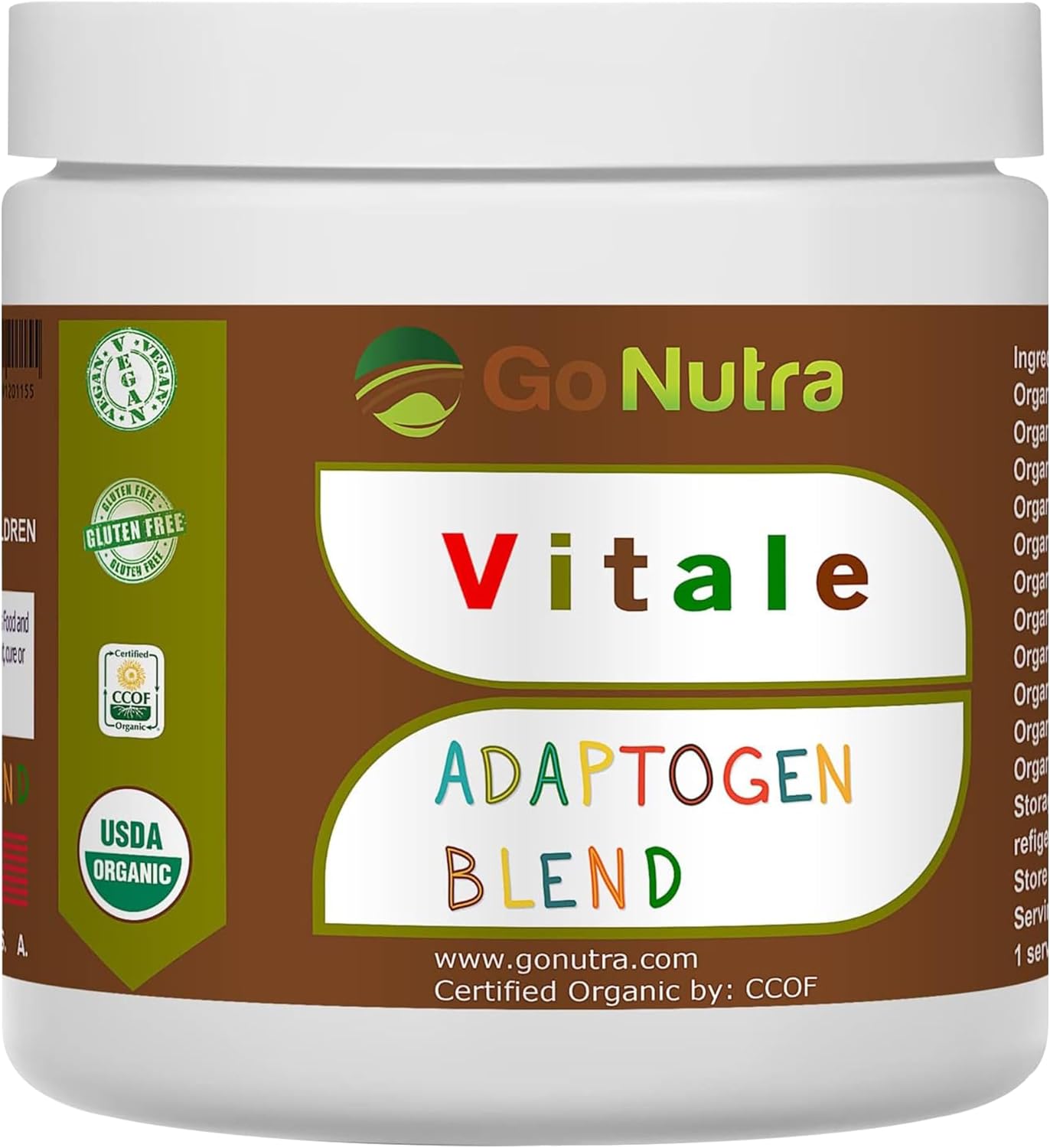 Organic Adaptogen Blend Superfood Powder with Maca, Ashwagandha, Ginseng, Rhodiola, Mushrooms - 8oz Smoothie Booster