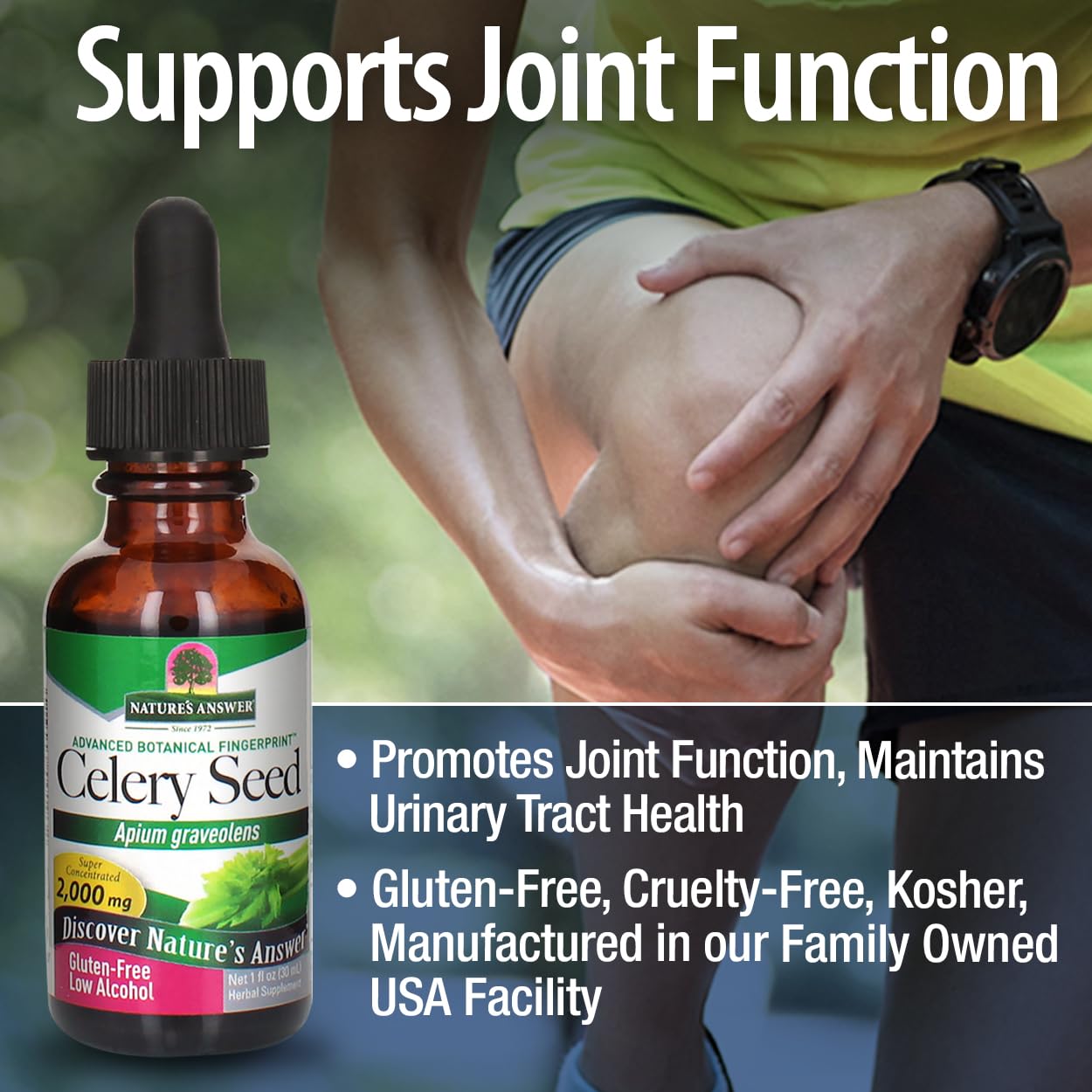 Organic Alcohol Celery Seed Extract 2000mg 1oz | Antioxidant-Rich | Supports Joint Health | Urinary Tract Aid | Single Dose