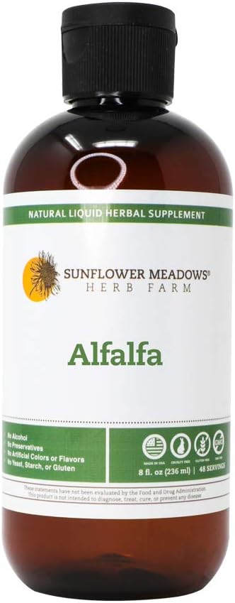 Organic Alcohol-Free Alfalfa Liquid Herbal Supplement - 8oz, Non-GMO Formula