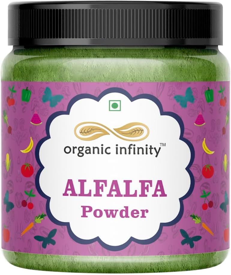 Organic Alfalfa Grass Powder - 100g/3.5oz - Premium Medicago Sativa Supplement