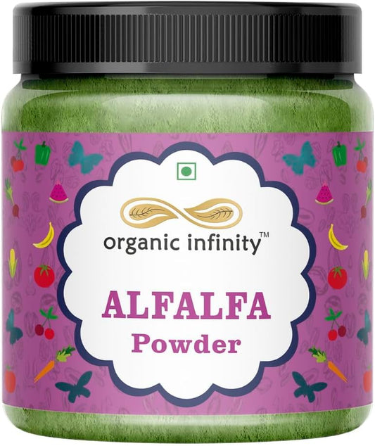 Organic Alfalfa Grass Powder - 100g/3.5oz - Premium Medicago Sativa Supplement