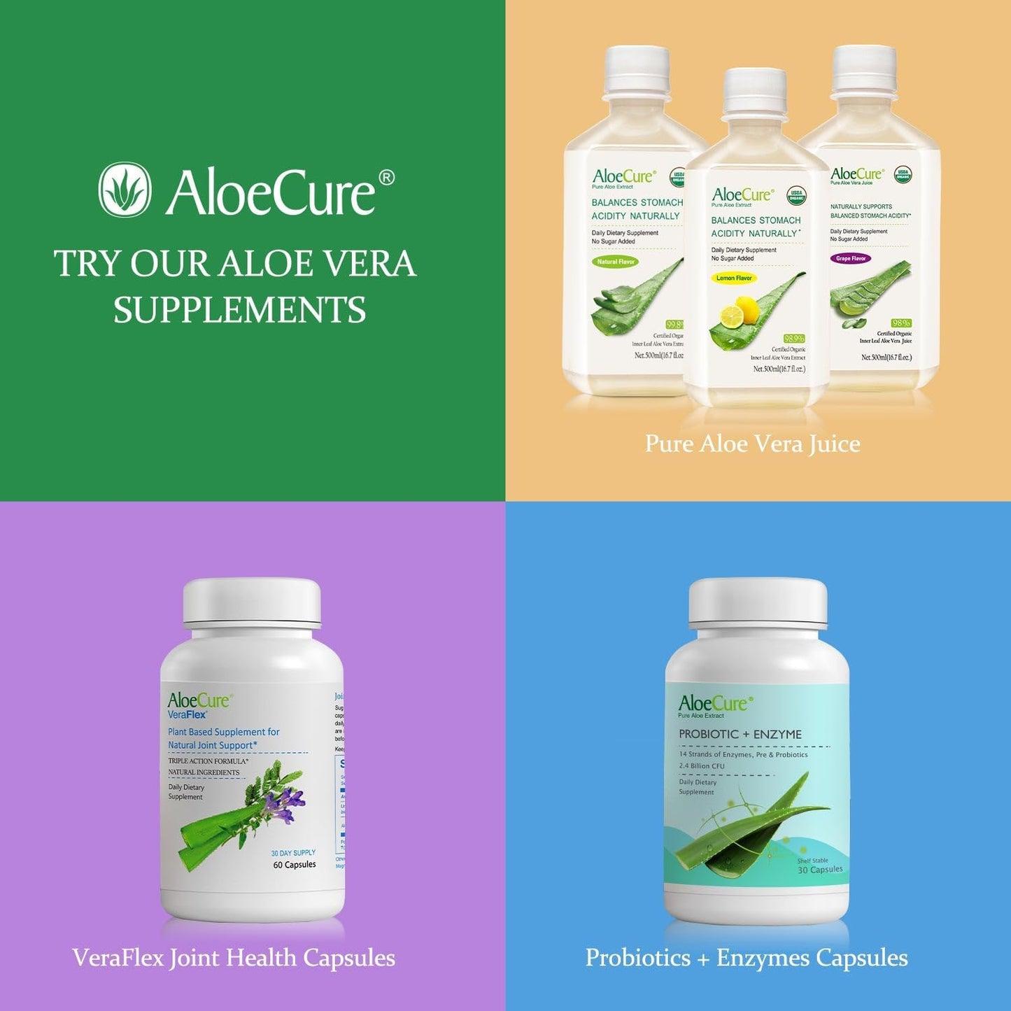 Organic Aloe Vera Capsules: 130,000mg Inner Leaf Equivelant, Gut Health Support, Stomach Acid Buffer, Immune Supplement - 60 Capsules