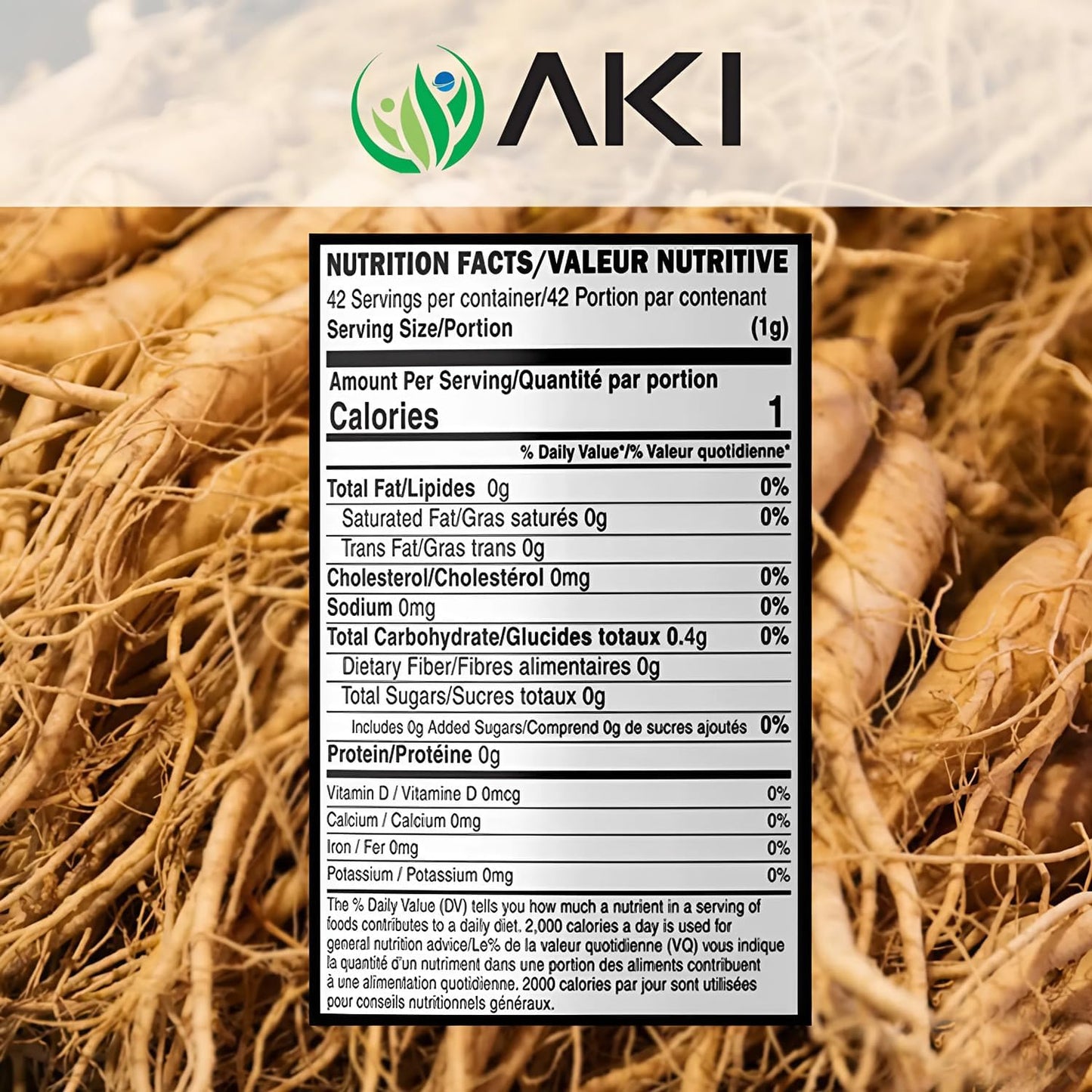 Organic American Ginseng Powder with 4% Ginsenosides - Perfect for Coffee and Smoothies - 1.5oz Pack