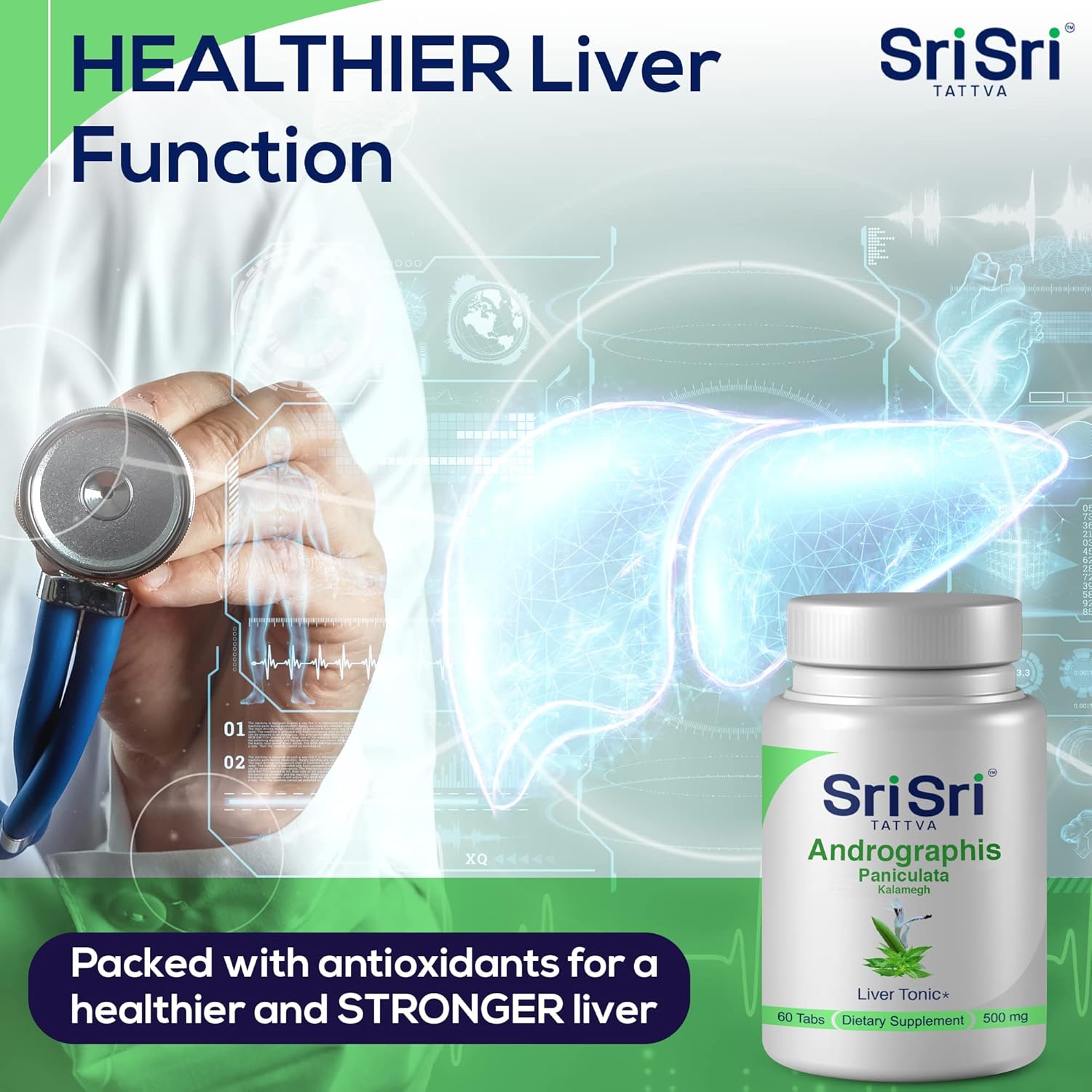 Organic Andrographis Paniculata Supplements - 60 Tablets for Respiratory Wellness & Immune Strength - 500 mg Herbal Tablets by SRI SRI TATTVA