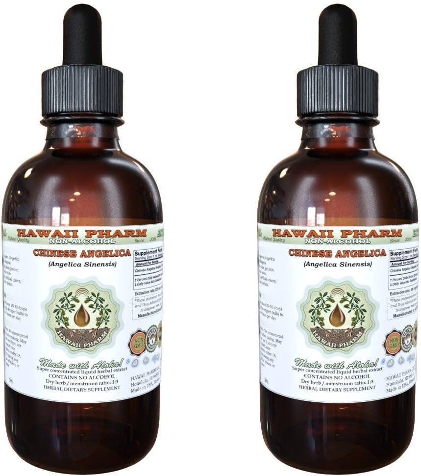 Organic Angelica Sinensis Alcohol-Free Liquid Extract 2x2 oz - Herbal Supplement by Hawaii Pharm