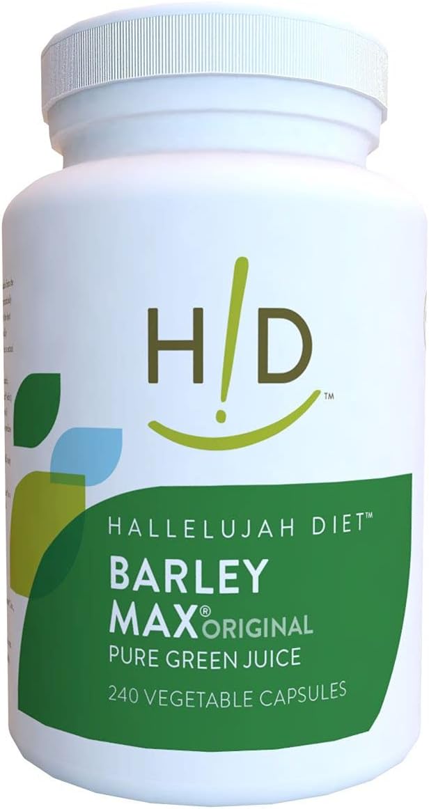 Organic Barleymax Capsules - Barley & Alfalfa Vegetables (240 Capsules, 30 Day Supply) by Hallelujah Diet