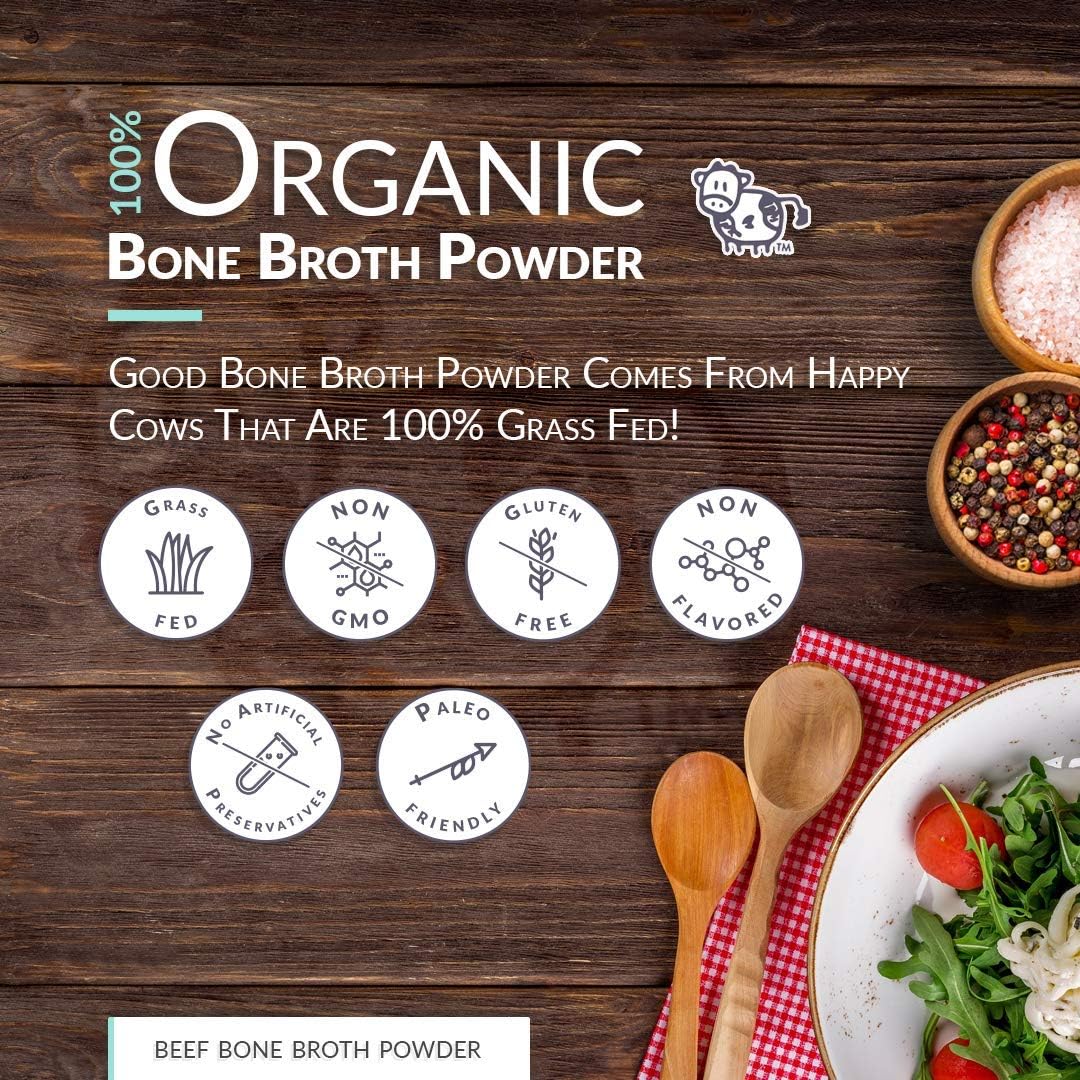 Organic Bone Broth Protein Powder - 2LB / 907g Pack