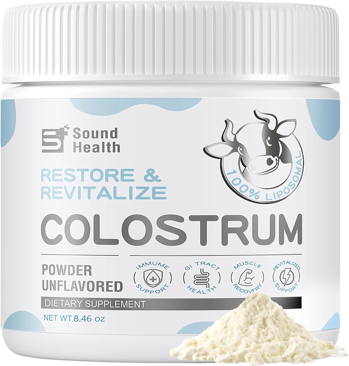 Organic Bovine Colostrum Powder Supplement - Enhance Gut Health, Hair Growth, Beauty, and Immune Support - 146g