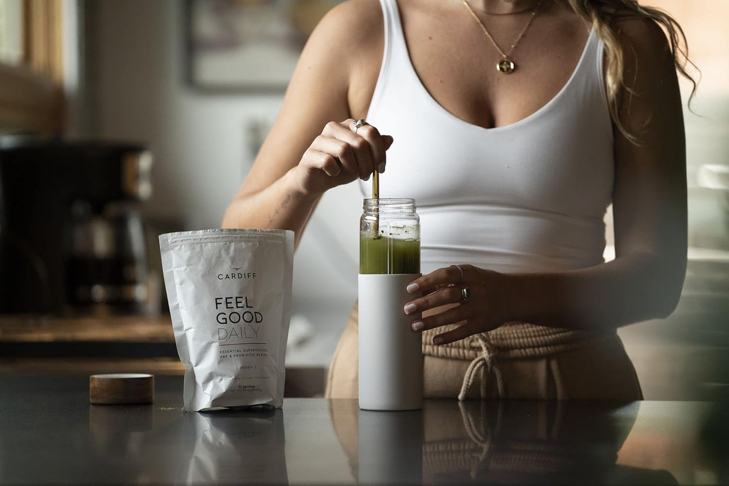 Organic Cardiff Super Greens Powder with Probiotics, Chlorella, Spirulina, and Wheat Grass - Non-GMO Superfood Supplement