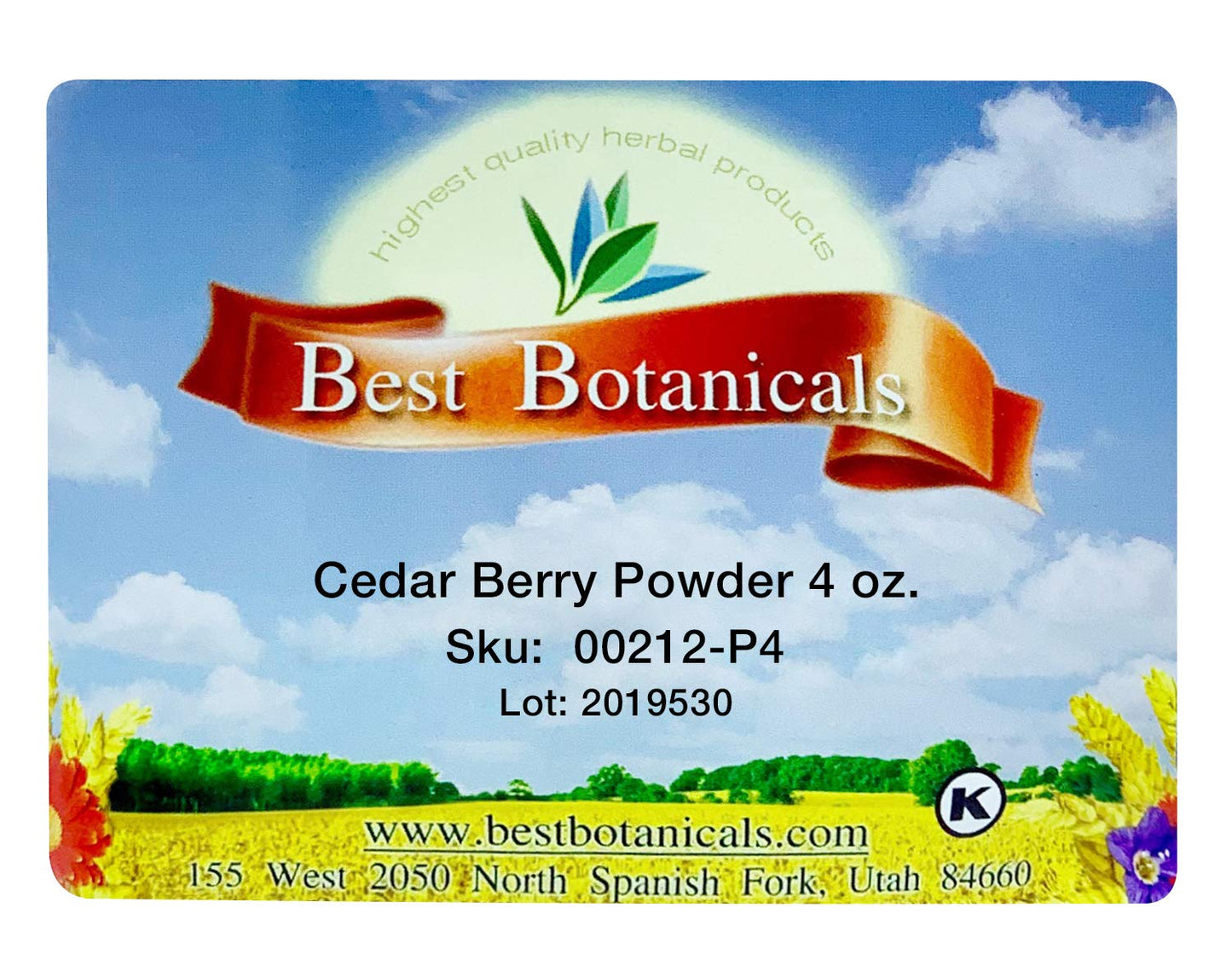 Organic Cedar Berry Powder for Pancreatic Enzyme Support - 4 oz. Jar