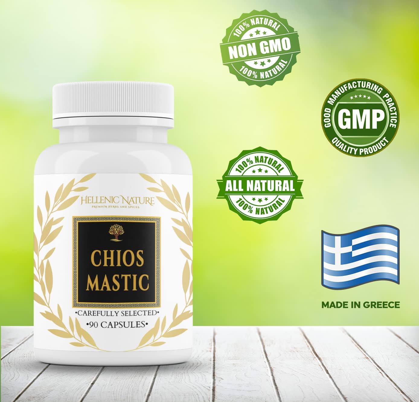 Organic Chios Mastic Gum Capsules for Health Improvement - Vegan Breath Care, Sugar-Free, Premium Herbs & Spices - Ideal for H Pylori, No Carb Diet