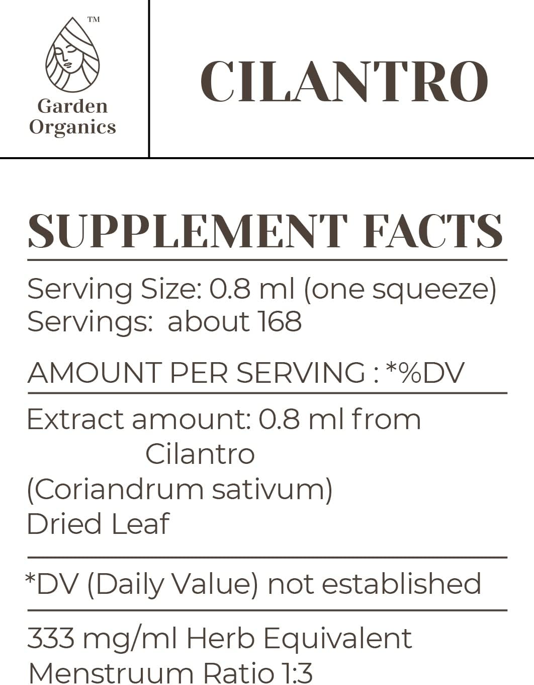 Organic Cilantro Tincture Extract - Alcohol-Free Immune System Booster - 100% Natural Liquid Drops - 4 fl oz