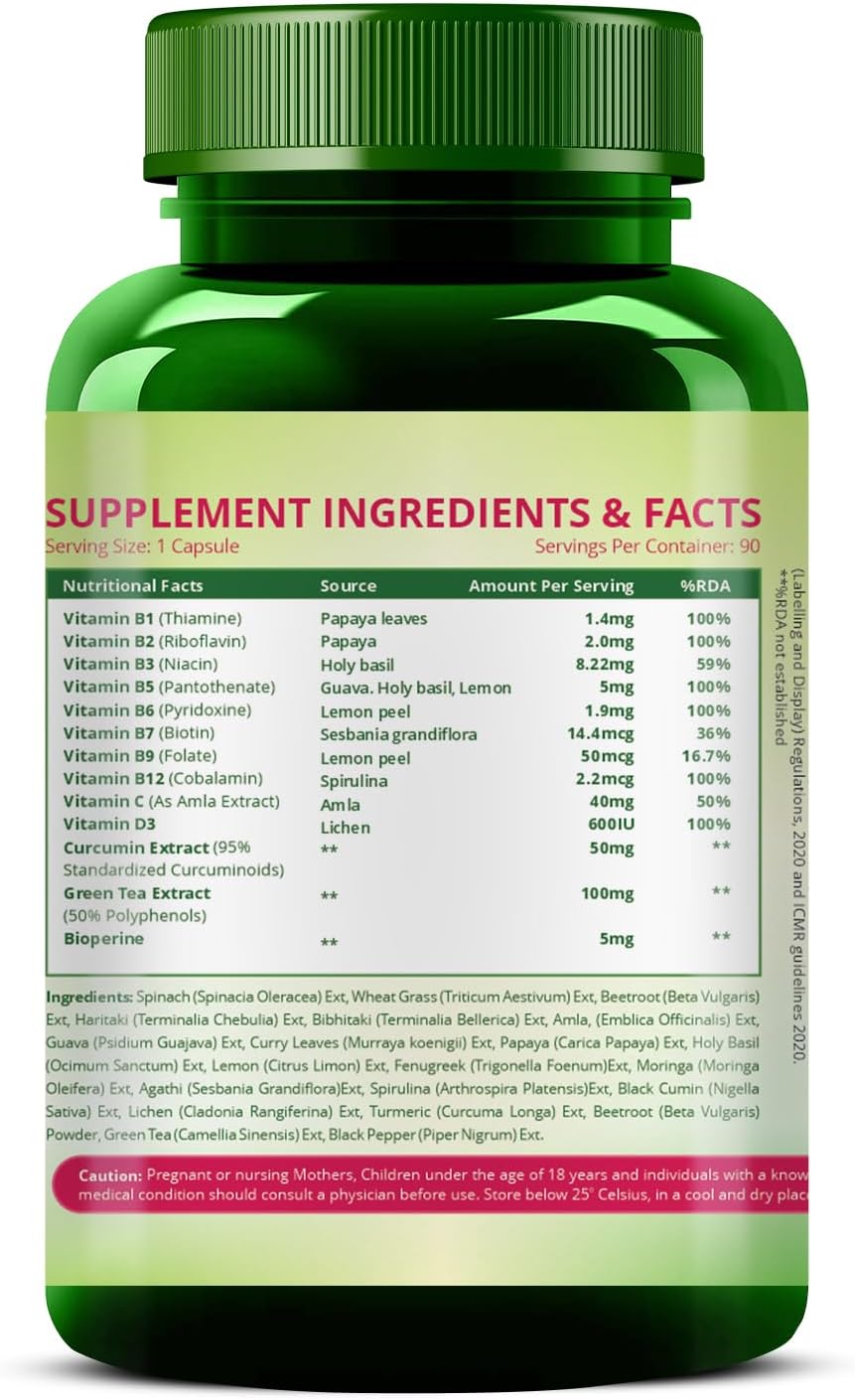 Organic Collagen Builder Capsules with Biotin and Vitamin C for Hair and Skin - 90 Veg Capsules by Himalayan Organics