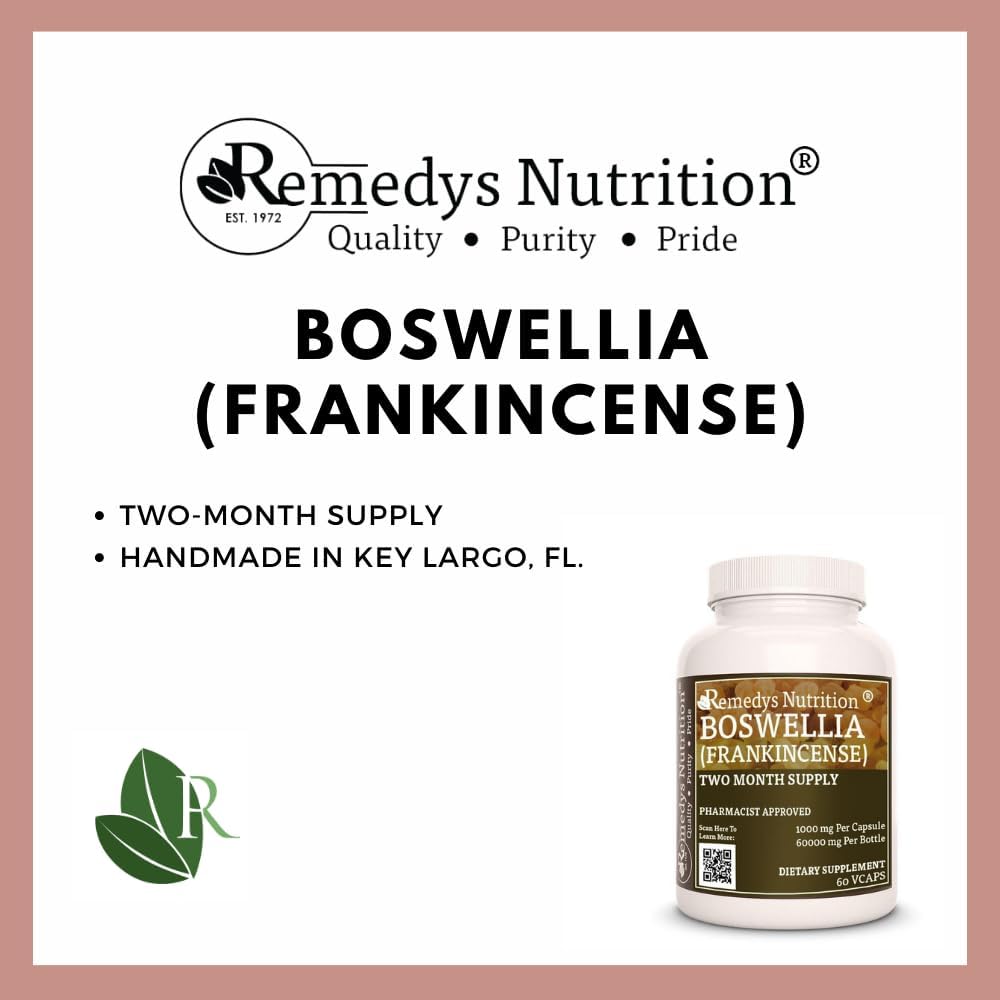 Organic Frankincense Extract Powder Capsules | 1,000mg, 60 Vegan Herbal Supplements | Non-GMO, Gluten/Dairy Free | 2 Month Supply