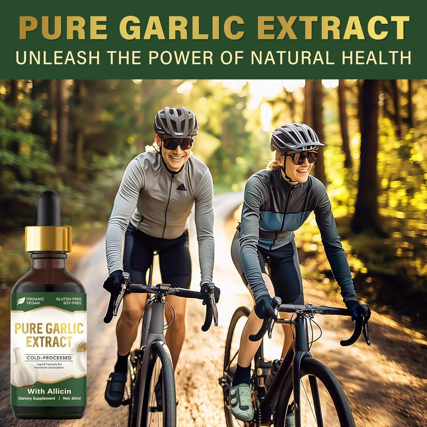 Organic Garlic Oil Supplements with Allicin for Immune Support - Vegan-Friendly Garlic Extract with Natural Minerals