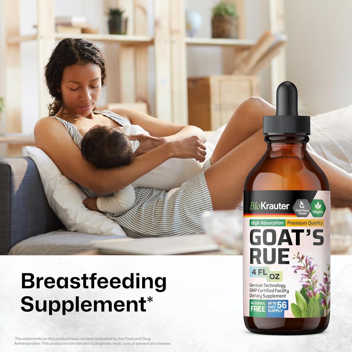 Organic Goat's Rue Tincture and Capsules Bundle - 4 Fl. Oz. Liquid Extract and 250 Pills
